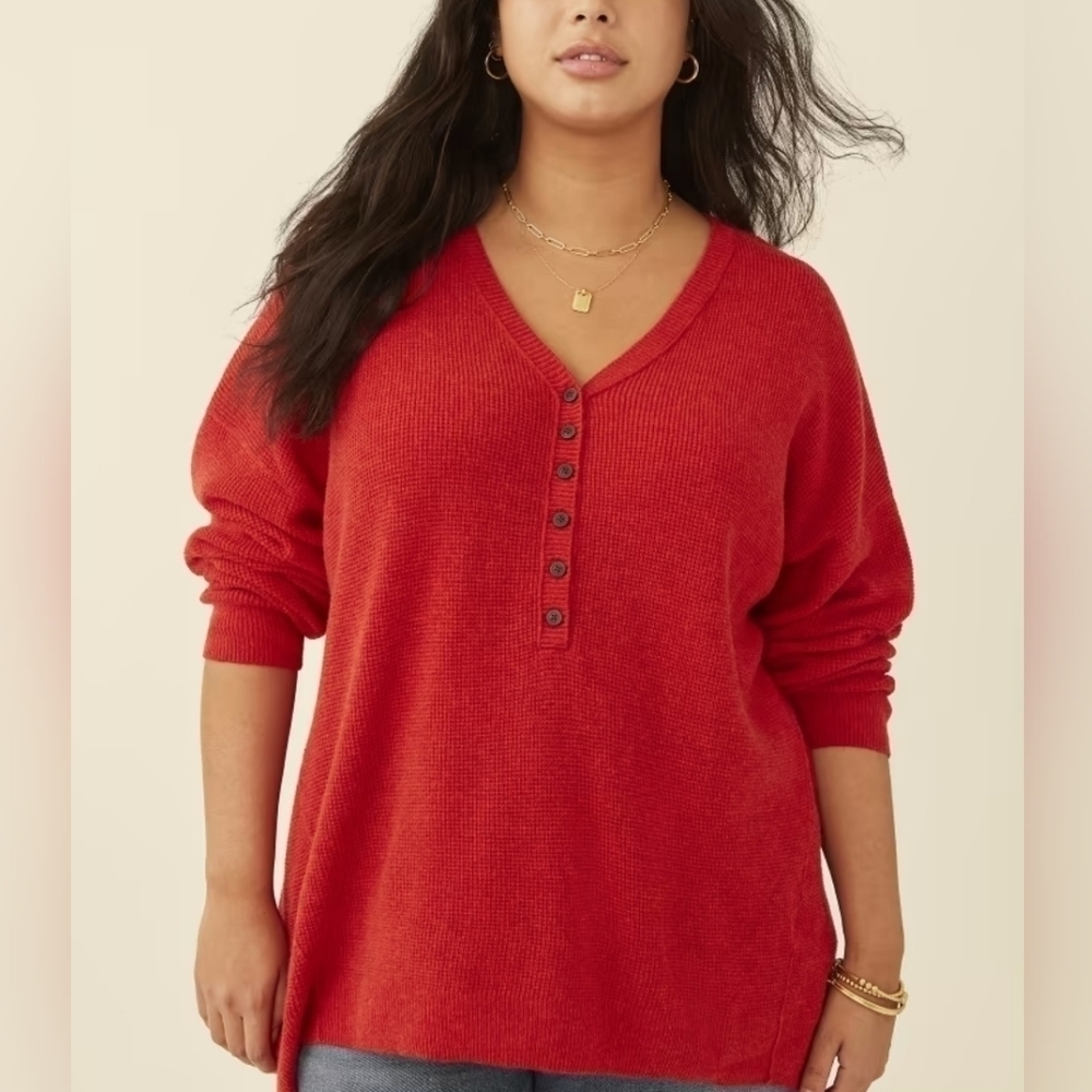 Madewell Waffle Knit Red Sweater